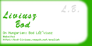 liviusz bod business card